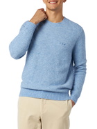 MC2 Saint Barth Man Light Blue Stretch Wool Sweater With St. Barth Embroidery