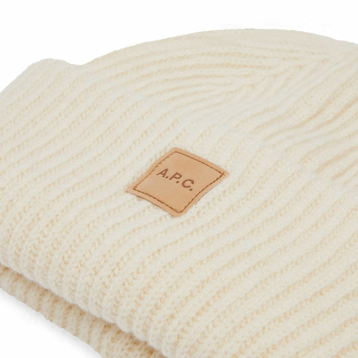 A.P.C. Men's Michelle Patch Beanie in Ecru
