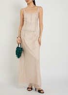 Staud Greta Embellished Silk-chiffon Maxi Dress Light Pink
