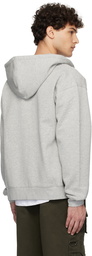 Dime Gray Cursive Small Logo Zip Hoodie