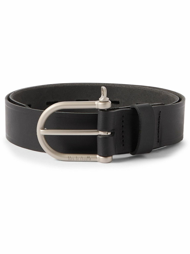 Photo: Bleu de Chauffe - 3.5cm Manille Leather Belt - Black