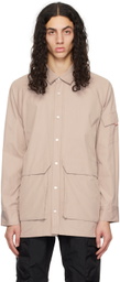 meanswhile Tan Trinity Cloth Overlap Shirt