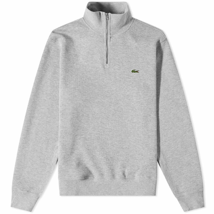 Photo: Lacoste Men's Half Zip Sweat in Silver Marl