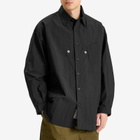 Poliquant Men's In-Outside Pockets Oversized CPO Shirt Jacket in Black