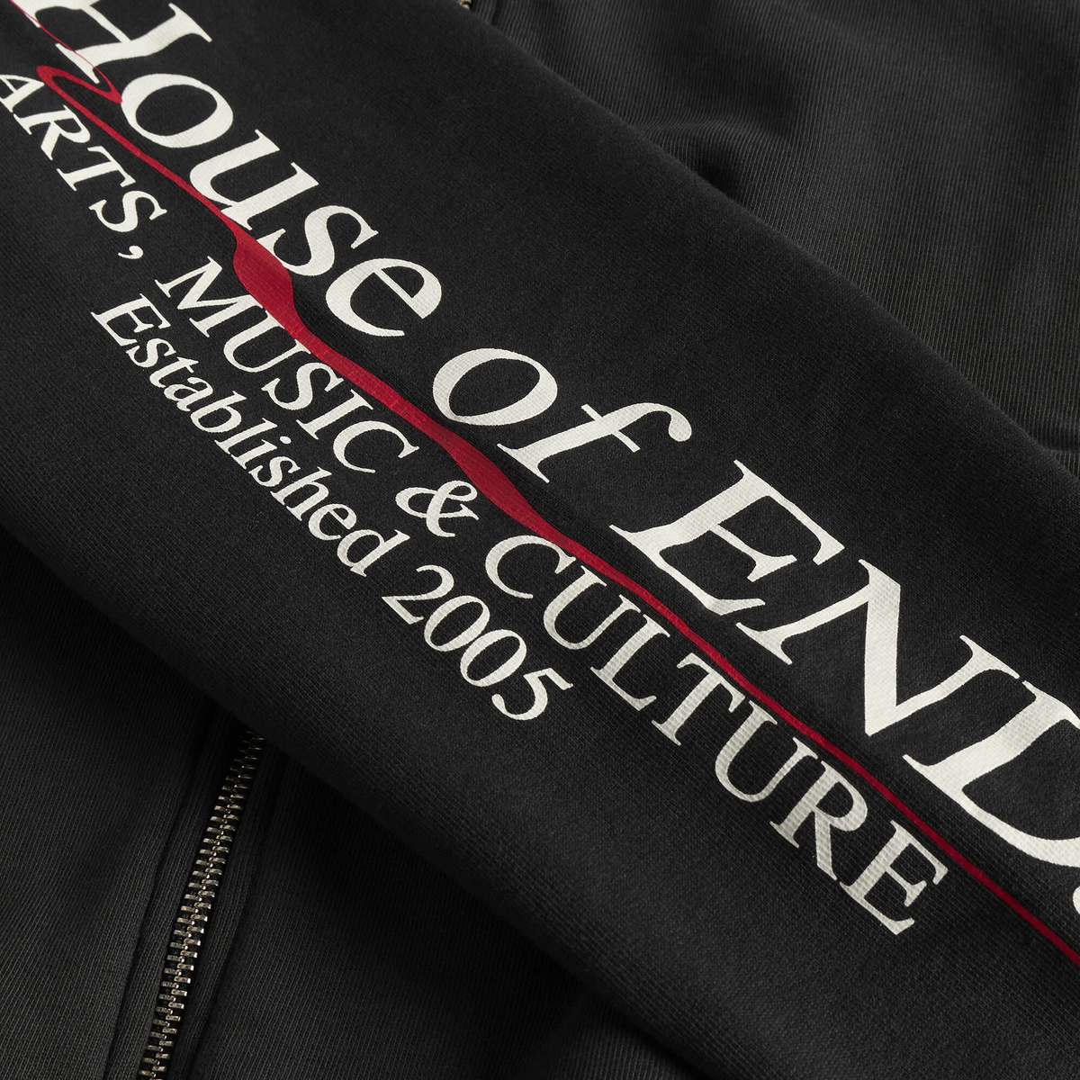 END. Underline Zip Hoodie in Cinder Black