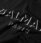 Balmain - Slim-Fit Logo-Flocked Cotton-Jersey T-Shirt - Black