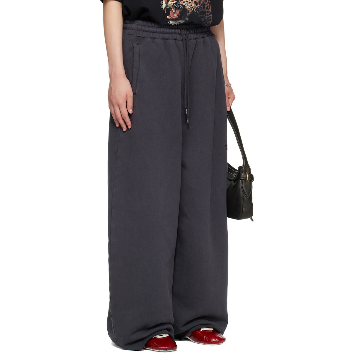 LU'U DAN Gray Raw-Cut Bontan Sweatpants