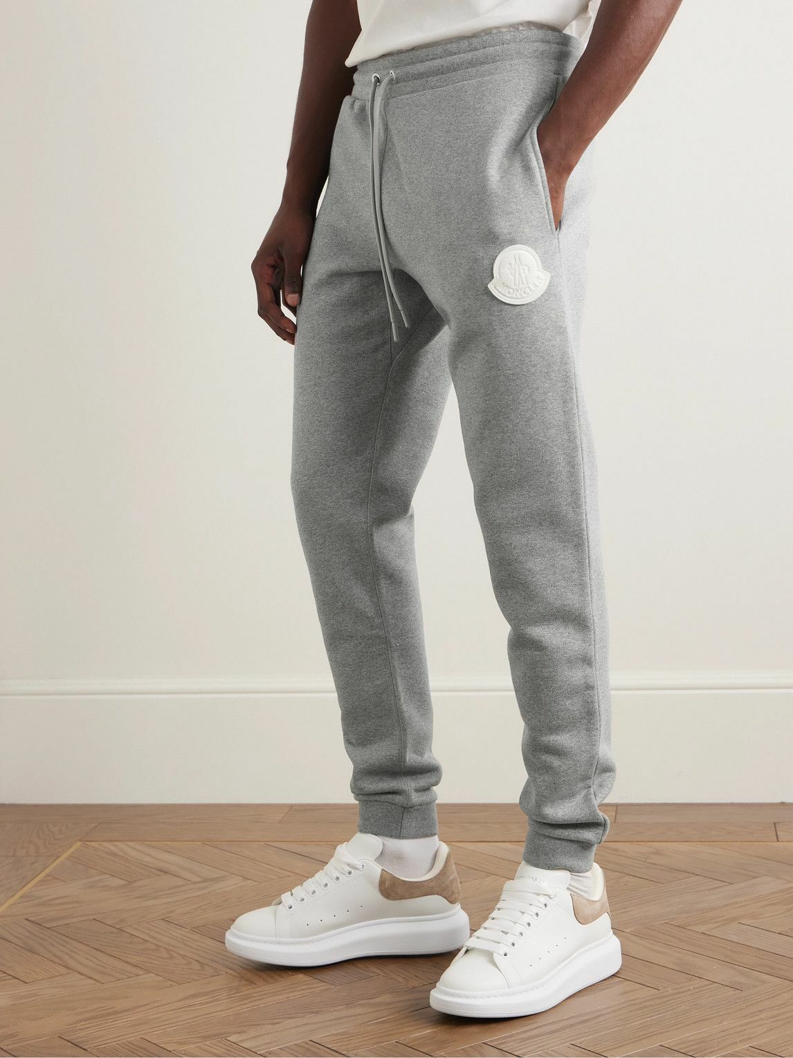 Moncler - Slim-Fit Tapered Logo-Appliquéd Cotton-Jersey