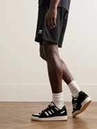 adidas Originals - Straight-Leg Logo-Embroidered Cotton-Blend Jersey Drawstring Shorts - Black