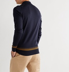 John Smedley - Prospect Striped Merino Wool Polo Shirt - Blue