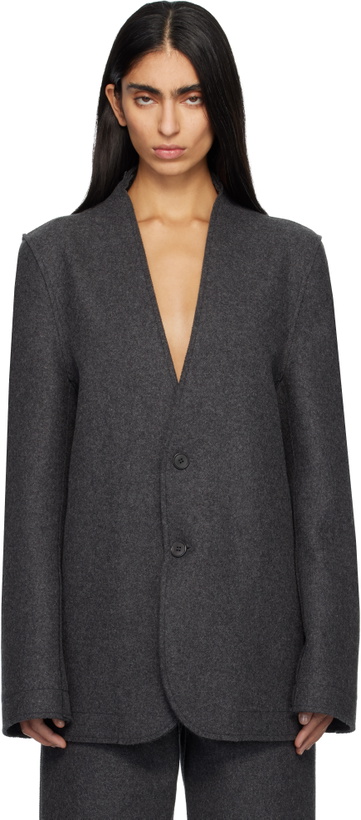 Photo: MARIE ADAM-LEENAERDT Gray Base Classic Single Breast Blazer