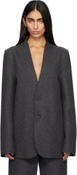 MARIE ADAM-LEENAERDT Gray Base Classic Single Breast Blazer