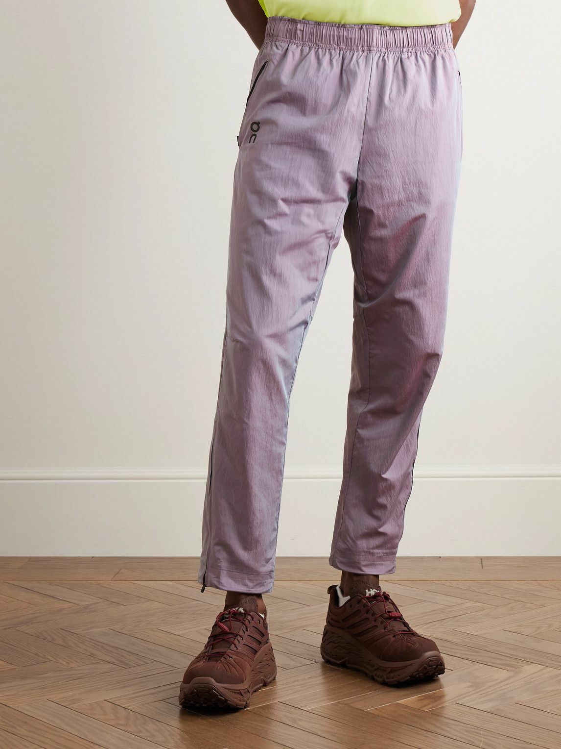 ON - Court Slim-Fit Recycled-Shell Trousers - Purple