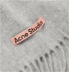 Acne Studios - Oversized Fringed Melangé Wool Scarf - Gray