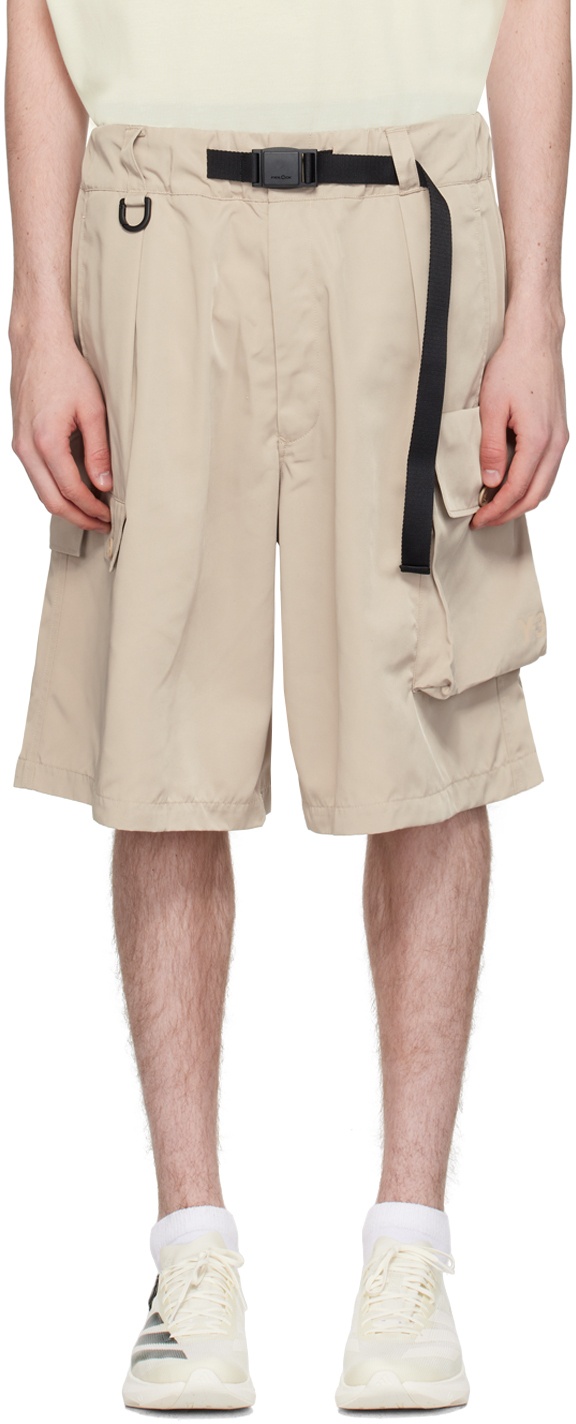 Photo: Y-3 Beige Belted Shorts