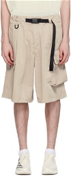 Y-3 Beige Belted Shorts