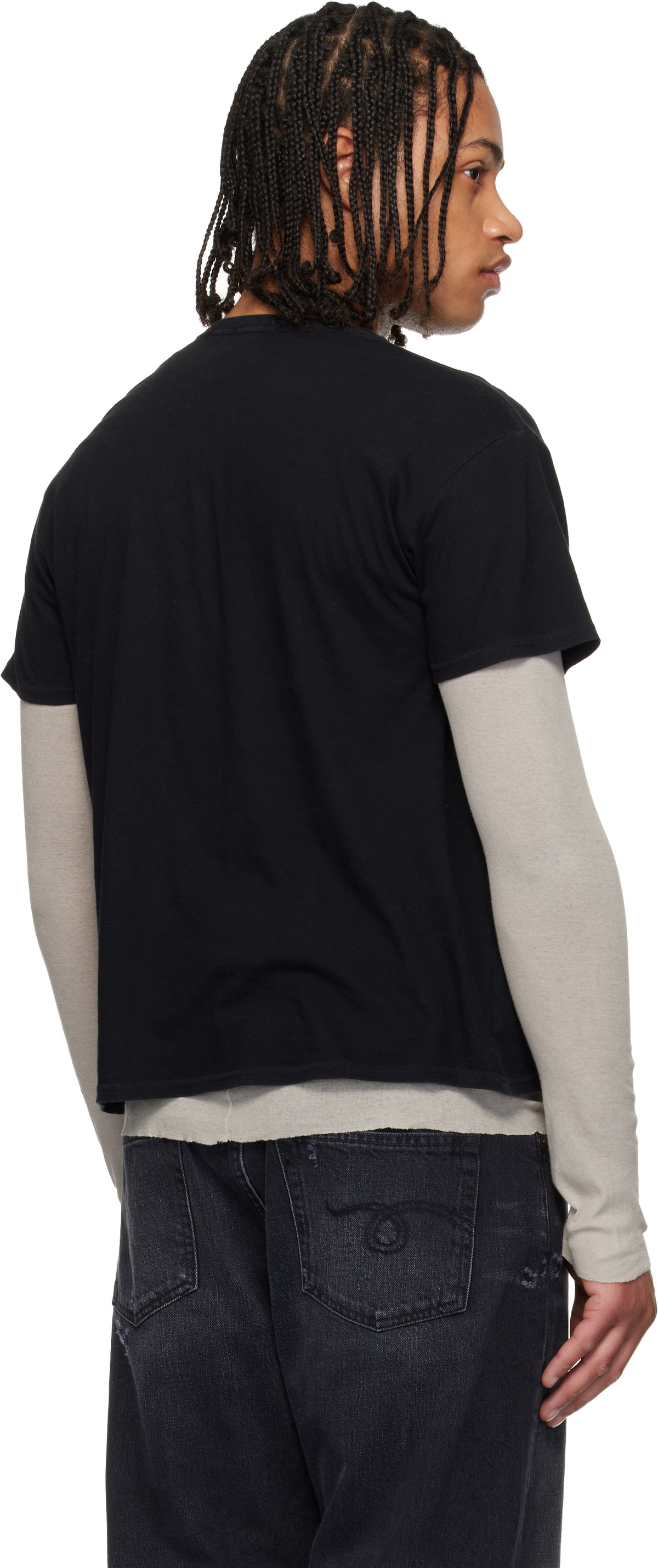 R13 Black 'Eye Roll' Boy T-shirt