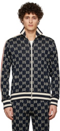 Gucci Navy Cotton Jacquard GG Jacket