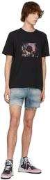 Saint Laurent Blue Denim Destroyed California Shorts