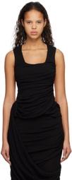 Subtle Le Nguyen Black Draped Tank Top