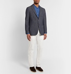 Canali - Slim-Fit Knitted Cotton Blazer - Blue