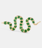 Robinson Pelham Stud Club Snake 14kt gold single earring with tsavorites