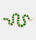 Robinson Pelham Stud Club Snake 14kt gold single earring with tsavorites