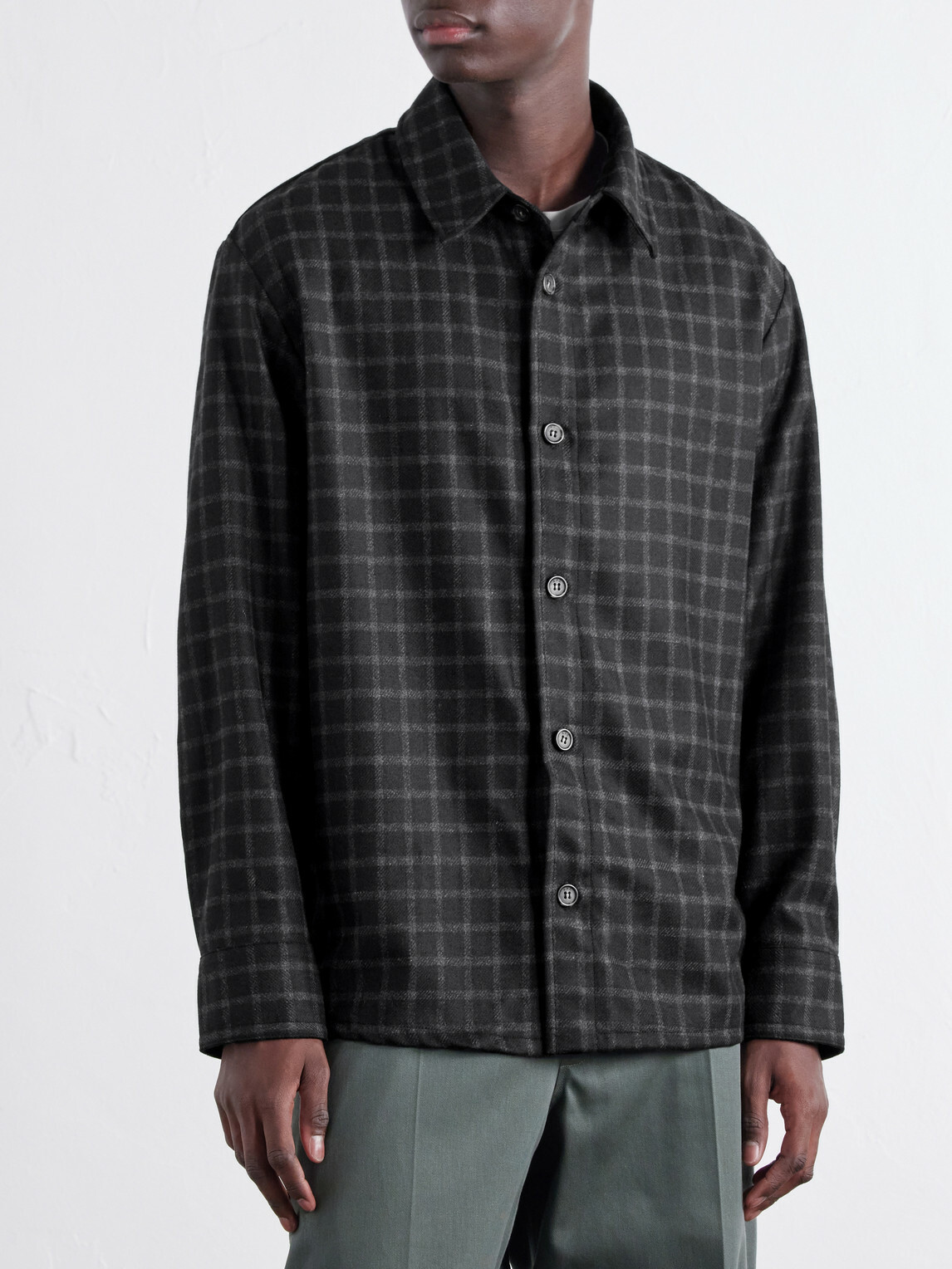 A.P.C. - Bobby Checked Wool-Blend Twill Shirt - Black