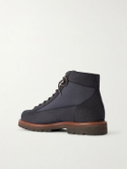 Brunello Cucinelli - Nylon-Trimmed Suede Hiking Boots - Blue