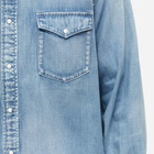 Visvim Men's Social Sculpture Damaged Denim Shirt in Blue