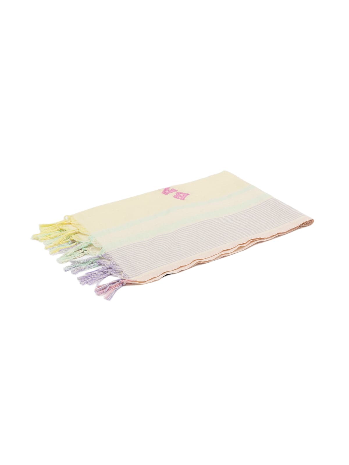 MC2 Saint Barth Light Cotton Beach Towel Fouta With Multicolor Striped Print And Embroidery
