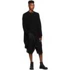 Julius Black Draping Long Sleeve T-Shirt