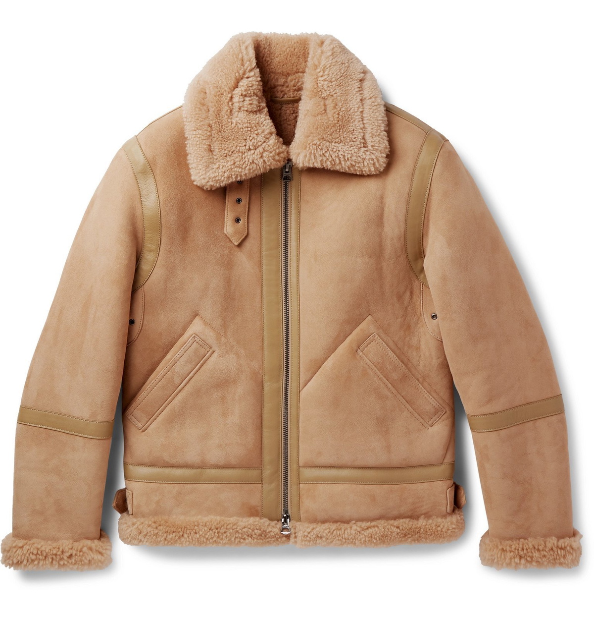 Acne Studios - Ian Leather-Trimmed Shearling Jacket - Brown Acne