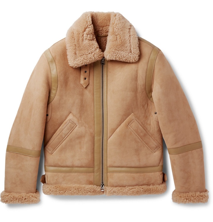 Photo: Acne Studios - Ian Leather-Trimmed Shearling Jacket - Brown