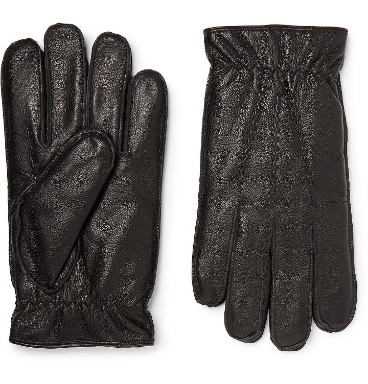 Photo: Dents - Faux Fur-Lined Leather Gloves - Black