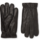 Dents - Faux Fur-Lined Leather Gloves - Black