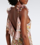 Camilla Floral silk satin slip dress