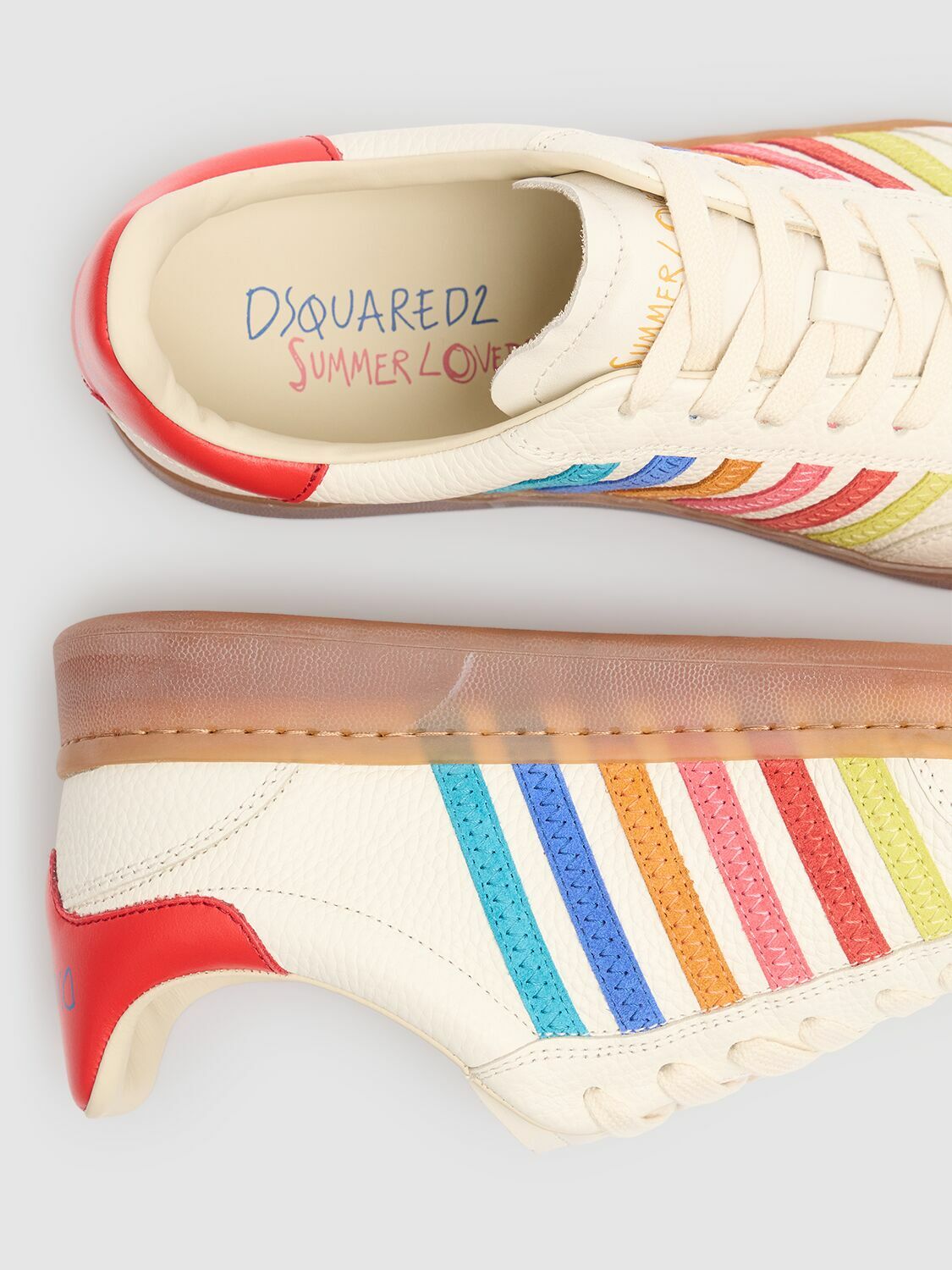 Dsquared2 Leren Veter The Canadian Stijl White Dames