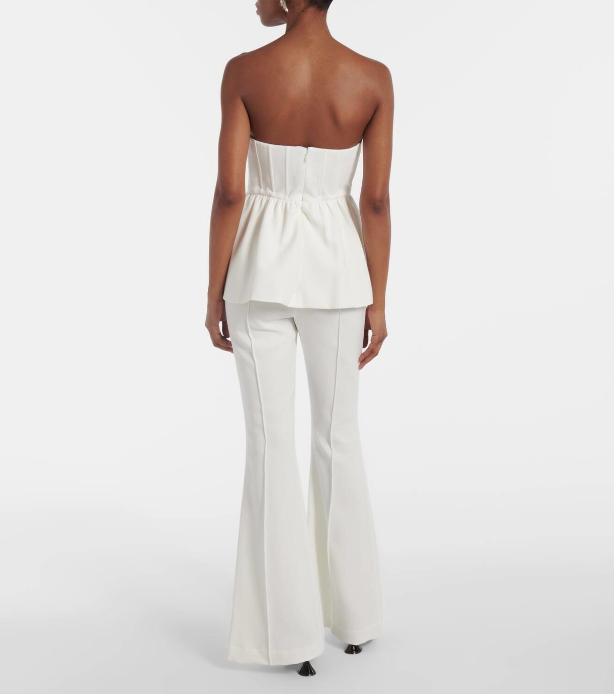Self-Portrait Strapless crêpe jumpsuit