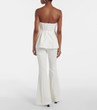 Self-Portrait Strapless crêpe jumpsuit