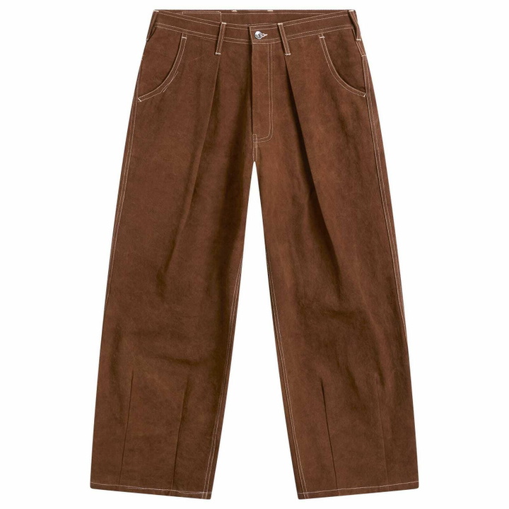 Photo: Story mfg. Men's Canvas Lush Pants in Brown Wonky-Wear