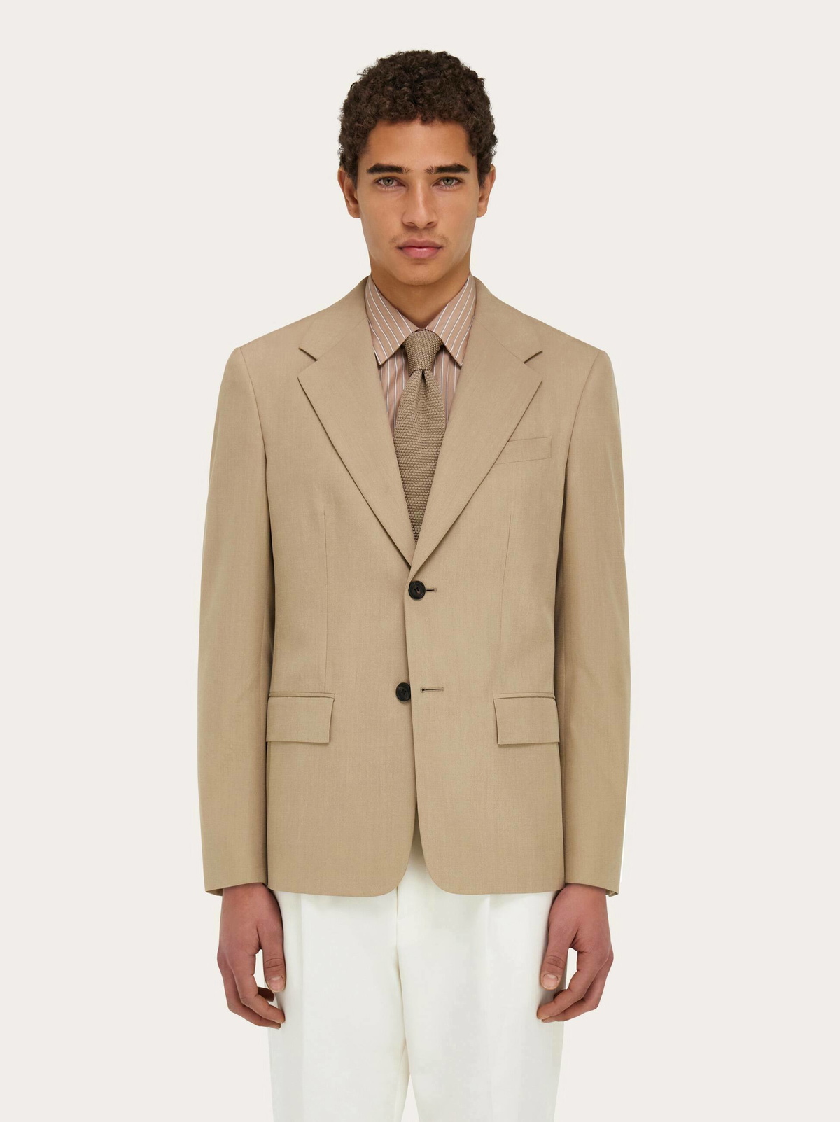Ferragamo Mens Single breasted blazer in Beige
