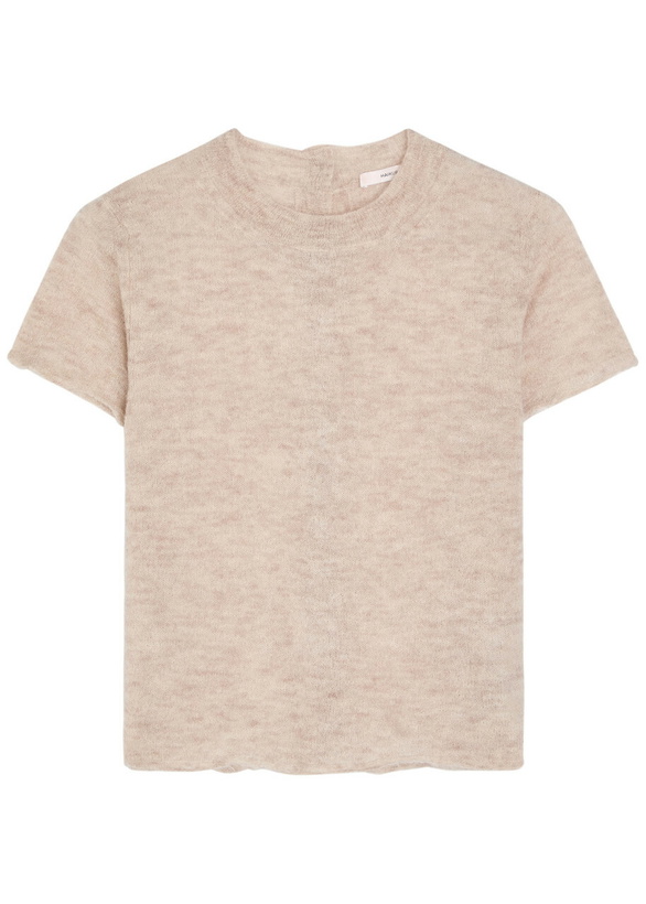 Photo: Haikure Cropped Alpaca-blend T-shirt Beige