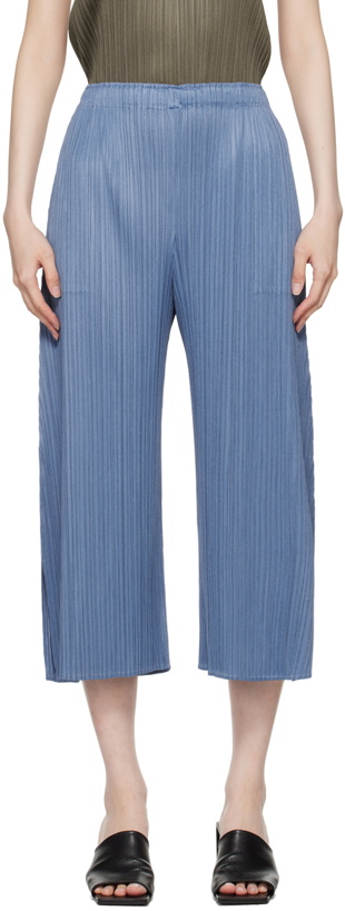 Photo: PLEATS PLEASE ISSEY MIYAKE Blue Monthly Colors June Trousers