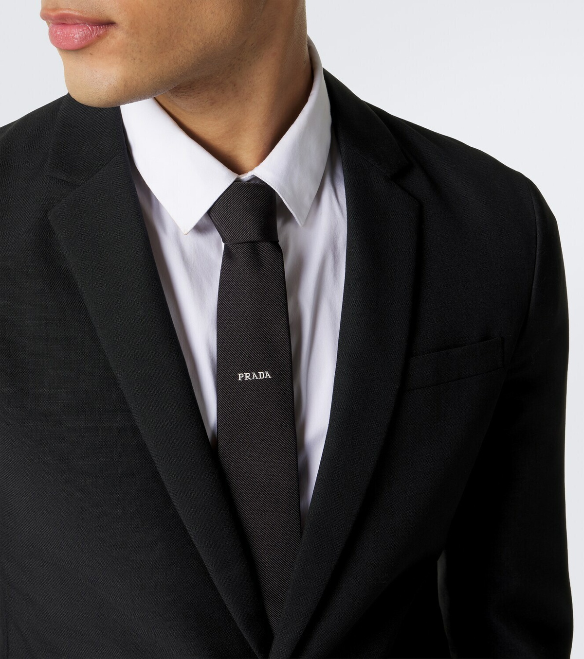 Prada Logo silk tie