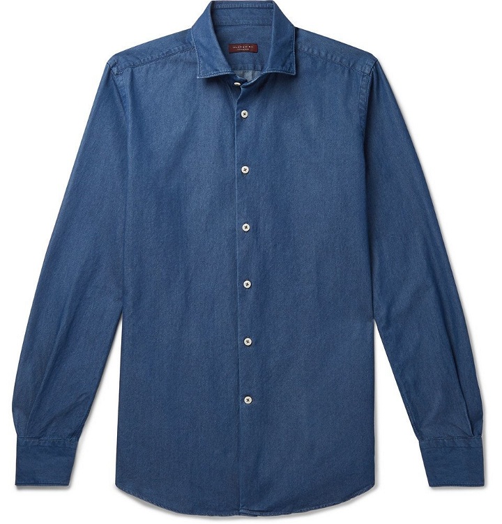Photo: Incotex - Fellini Slim-Fit Cotton-Chambray Shirt - Men - Blue
