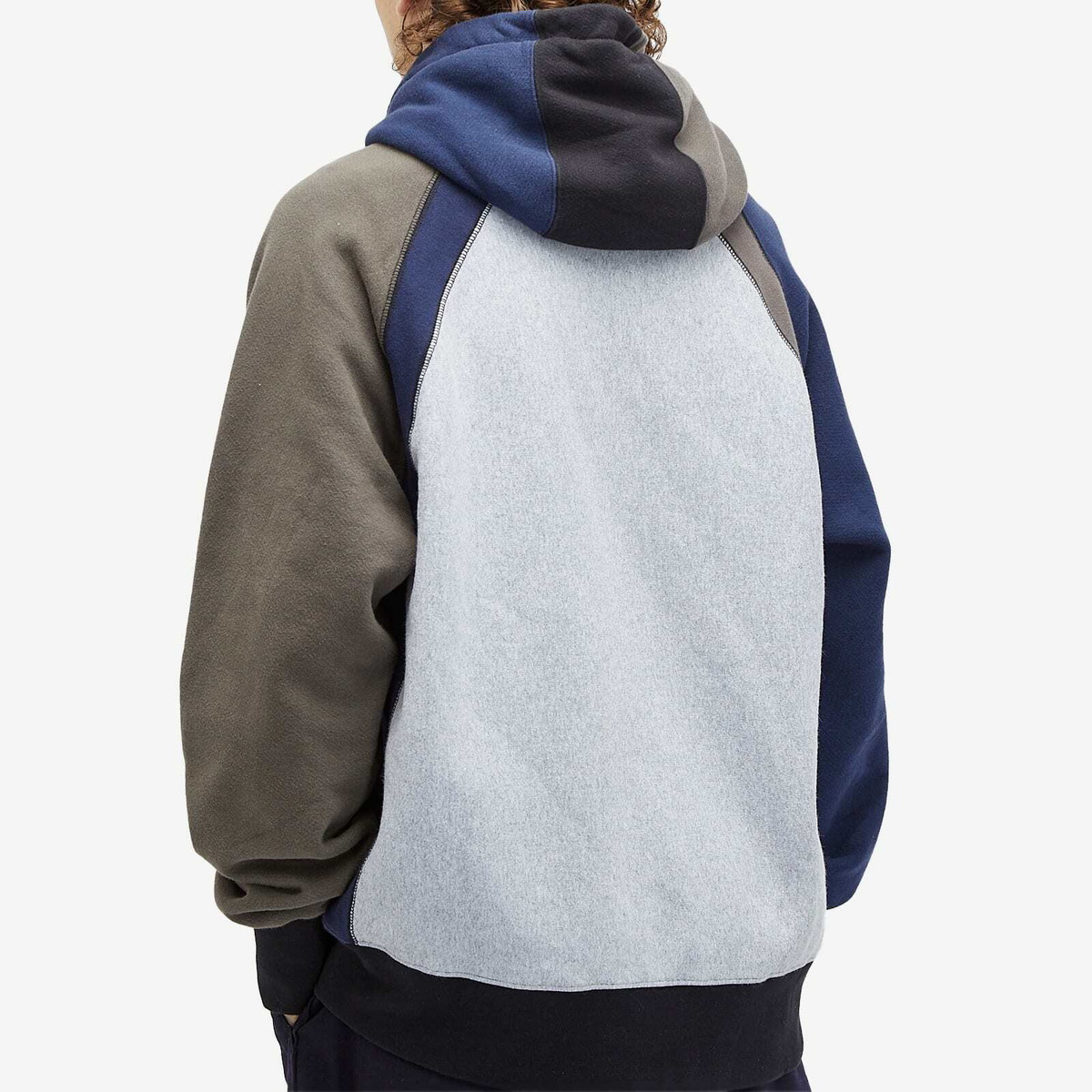 Engineered Garments Men's Raglan Combo Hoodie in Black