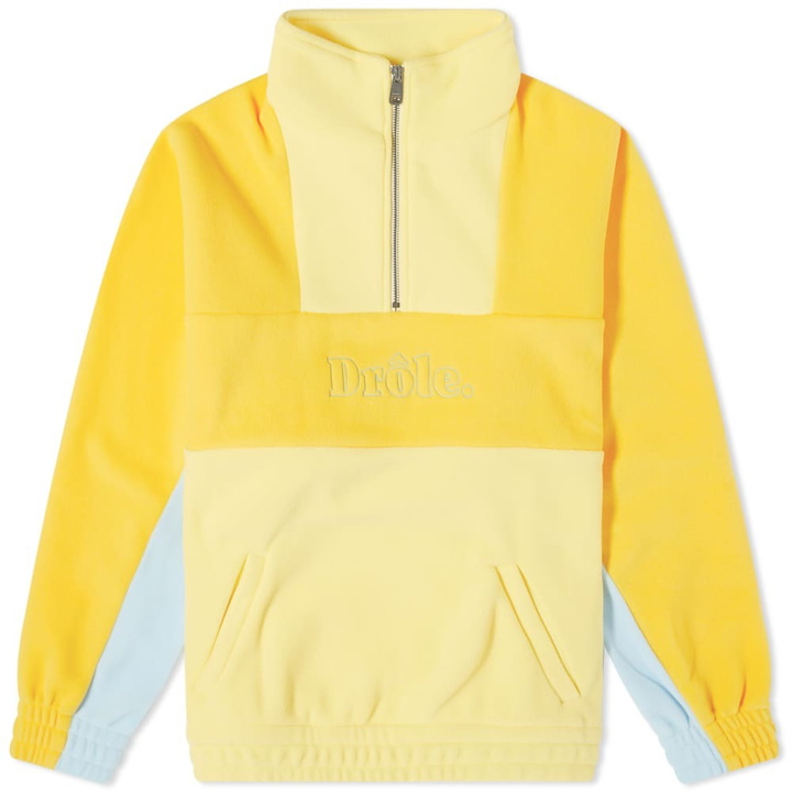 Photo: Drôle de Monsieur Men's Colour Blocked Drole Quarter Zip in Yellow