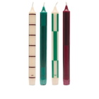 HAY Pattern Candle - Set of 4 in Greens/Bordeaux 