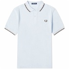 Fred Perry Men's Twin Tipped Polo Shirt in Smoke/Grey/Black